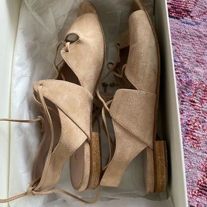 Aperlai Sarah suede lace up sandals. 37.5.